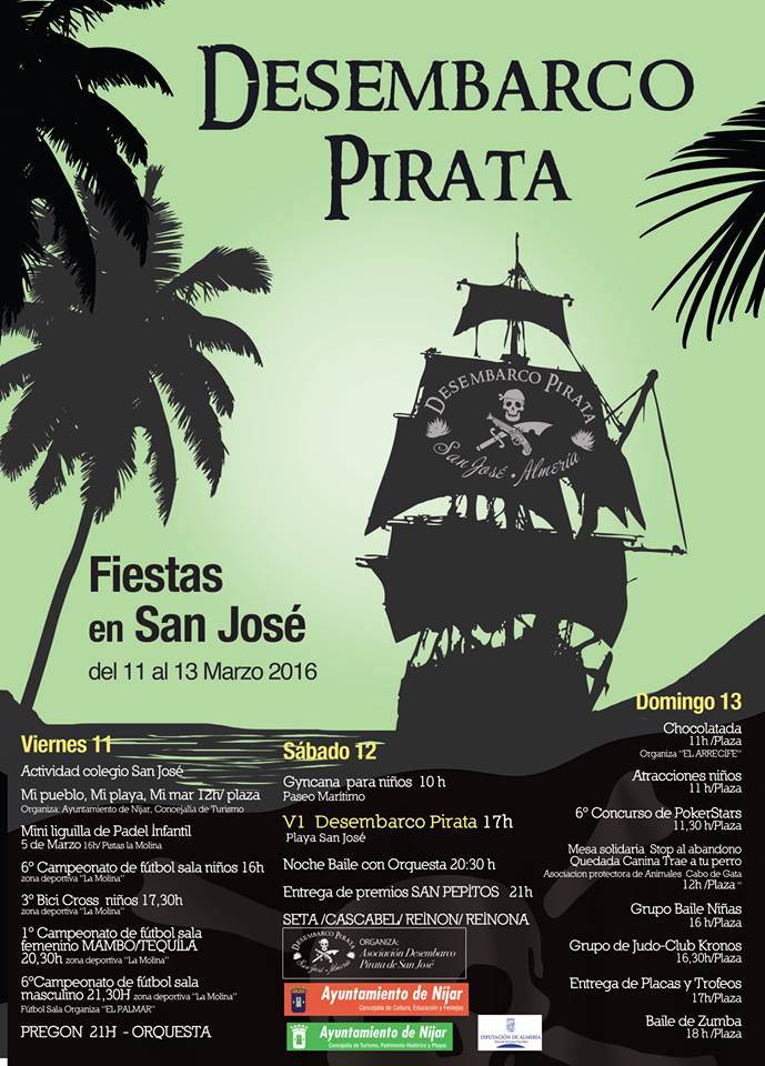 Cartel Programa IV DEsembarco Pirata 2016 San José Parque Natural Cabo de Gata - Níjar